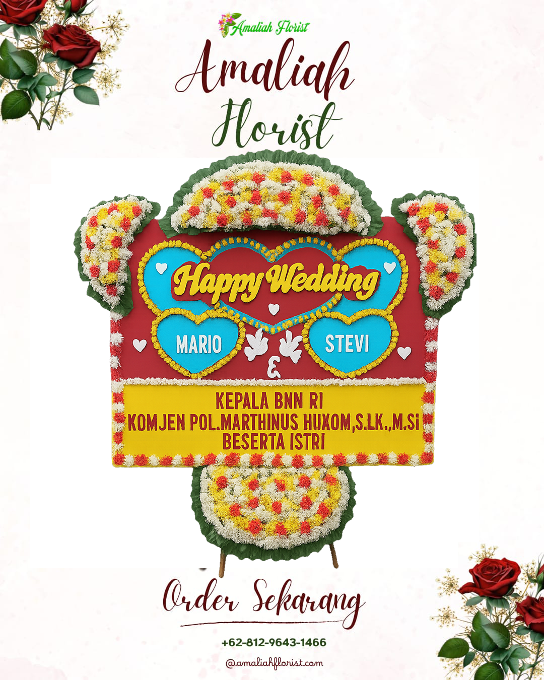 Papan Bunga Pernikahan Kebon Sari